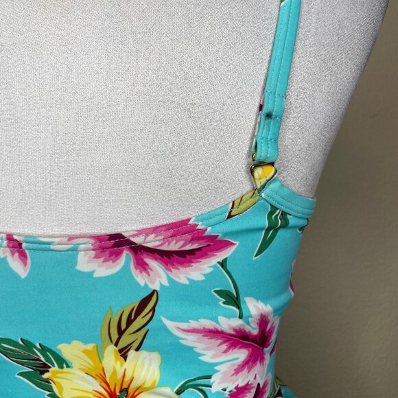 Victoria Secret Tropical Floral Tankini Swim Set Pool Party Beach Vacation M 34C - Picture 5 of 13